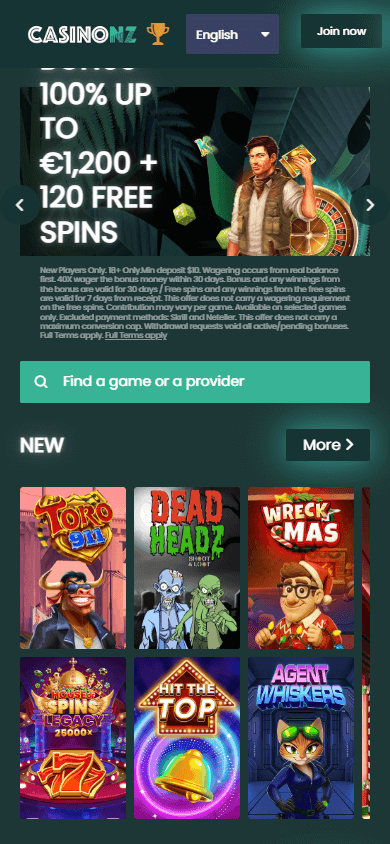 CasinoNZ Mobile screenshot
